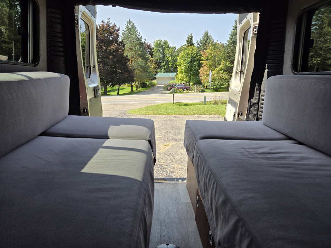 Rear looking out